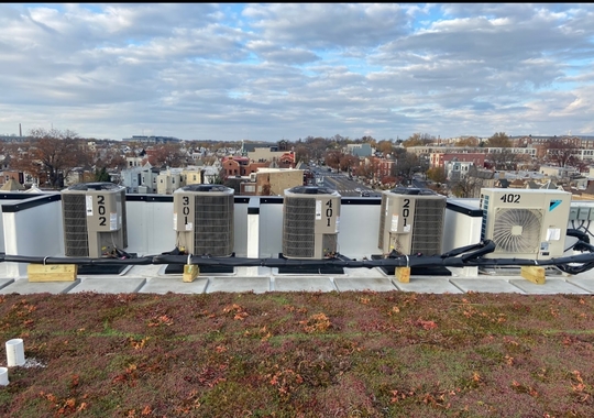 Outdoor air conditioning condensers maintained by Air Master